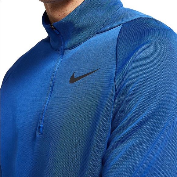 NWT Nike Therma 1/4 Zip Blue Pullover Training Top Lightweight Sweatshirt Men XL - Picture 4 of 6